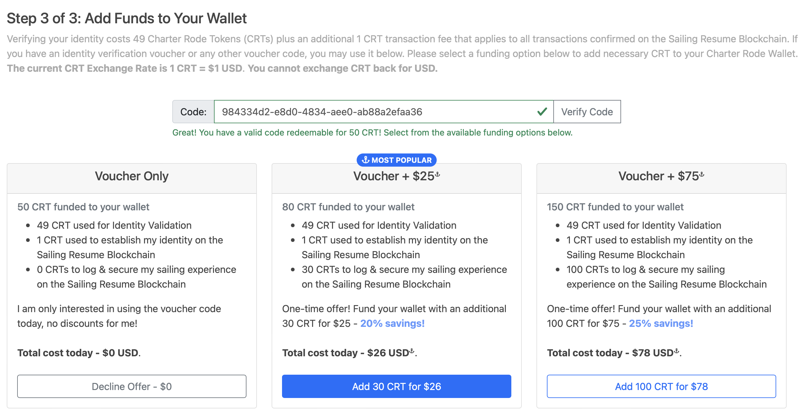 compete Charter Rode Account Profile - step 3